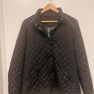 Ralph Lauren Old Money Diamond Black Quilted Puffer Jacket